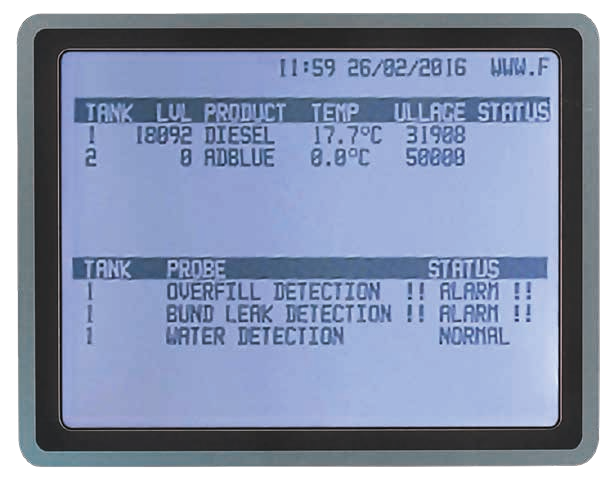 Vectec Tank Watch, a tank contents monitoring system.